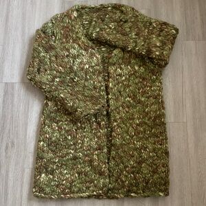 Chunky Knit Forest Green Long Cardigan Sweater - One Size - Large Indie Fairy